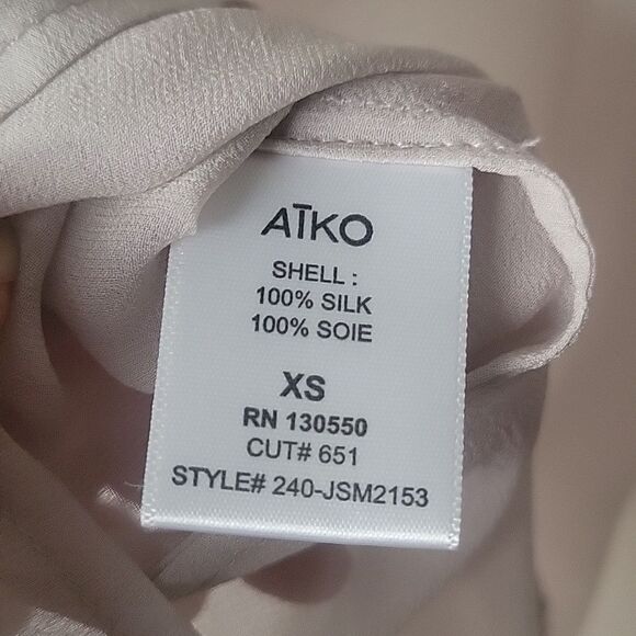 NWT Jeunesse Silk XS Gray Blouse Coquette Long Romantic Chiffon Sheer Modest - Picture 12 of 14